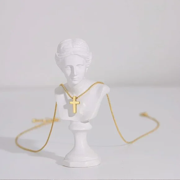 Women 01 Tiny Cross - Gold 14K Gold Silver Cross Necklace - Non Tarnish Jewelry - Picture 9 of 9